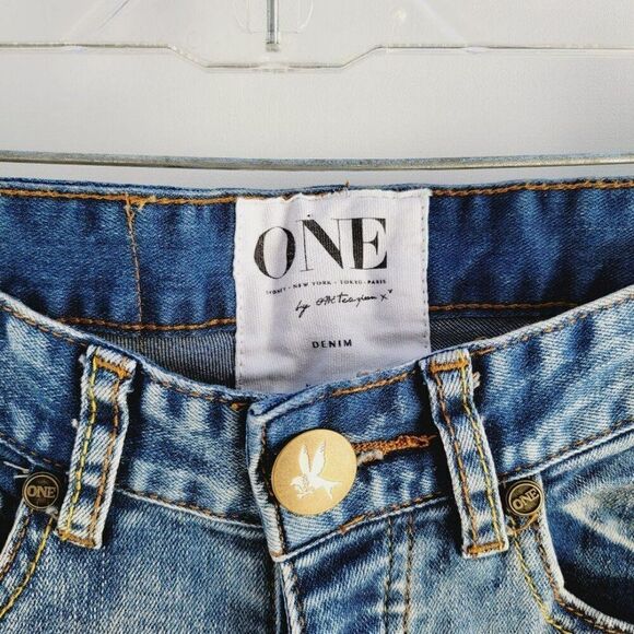 One Teaspoon Size 22 Yard Birds Mid Rise Skinny Long Length Button Fly Jean - Picture 7 of 12